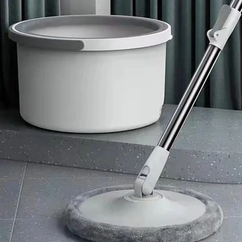 1 комплект въртяща се на 360 ° с регулируема чистящая въже, без да се ръчно пране въже домакински почистващи + кофа