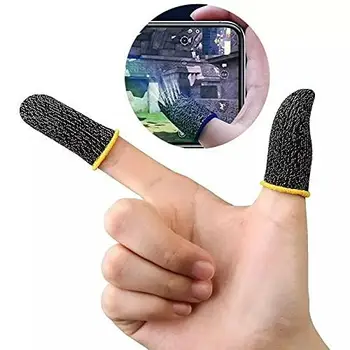 1 чифт супертонких слот ръкави за пръсти, дишащи върховете на пръстите за мобилни игри Pubg, ръкав за пръстите на сензорен екран за игри