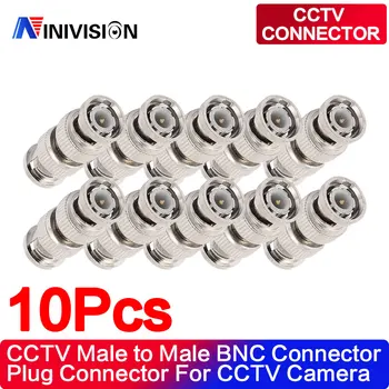 10 бр./лот Аксесоари за видеонаблюдение BNC мъжки коаксиален адаптер BNC към конектора BNC BNC BNC plug plug бърза доставка