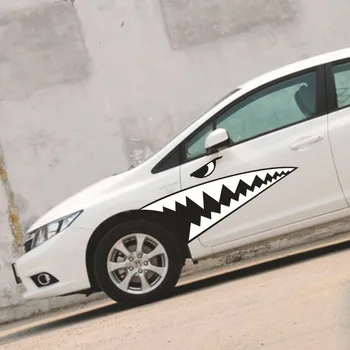 2x Автомобилна врата, светоотражающая паст на акула, оцветен в монохромен цвят, графични етикети