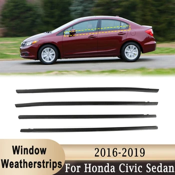 4 бр. лак за запечатване на колана на прозореца на колата, уплътнителни ленти, гума за Honda Civic седан 2016-2019, уплътнение на предното и задното стъкло
