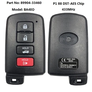 4 Бутона 433 Mhz Smart Key Control За Toyota Camry Avalon Aurion с чип BA4EQ P1 88 DST-AES 89904-33460