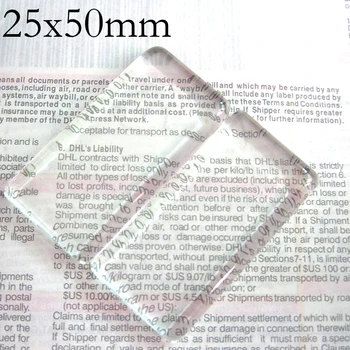50 бр. - правоъгълни стъклени кабошоны размер 25x50 мм, прозрачни правоъгълни стъклени подове, правоъгълно стъкло размер 1x2 инча