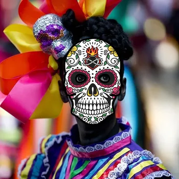 6шт 12шт Мексиканския ден на мъртвите, Хелоуин партито маскарад на Хартиена маска с черепа Cos маска Смешно ужасна маска ужасен Хелоуин