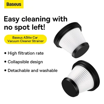 Baseus 2 бр. HEPA филтър за Baseus A3 Lite 12000Pa филтри за автомобилната прахосмукачка