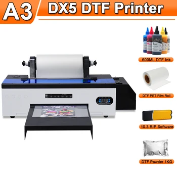 DTF Принтер Epson DX5 DTF Принтер за прехвърляне на филм с Притежателя на Ролка фолио DTF Термопресс За Прехвърляне на DTF Машина За печат на тениски A3