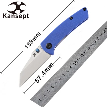 Kansept Little Main Street T2015A4 Компактни джобни ножове с острие 154 см, синя дръжка G10 за складного нож за лов и къмпинг