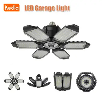 Kedia E27/E26 led гаражни осветителни тела, 6 панели, деформируемый тавана лампа, регулируемо led лампа за гараж, работилница, осветление склад, нова
