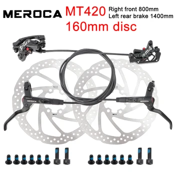MEROCA MT420 МТБ Спирачка велосипеден Хидравличен 160 мм Диск Спирачка четырехпоршневой преден Десен/ляв задна спирачка 800/1400 мм велосипеден маслен спирачка