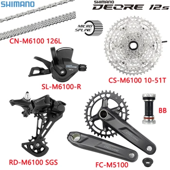 Shimano DEORE M6100 12S Определени групи на ФК M5100 32/34 T 170/175 мм hg.чл./MS Касета SL RD M6100 Планински Велосипед 12-степенна скоростна кутия Комплект за Shimano K7 Комплект