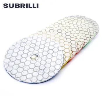 SUBRILLI, 4-инчов диамантен диск за шлайфане, полировальный кръг за сухо употреба, мрамор, гранит, бетонова площадка за опесъчаване, 7 бр./компл.