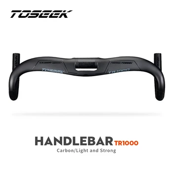 TOSEEK TR-1000 черен матиран велосипеден волана, изработени от въглеродни влакна, дръжка за шоссейного под наем, вътрешно окабеляване 400/420/440 мм