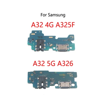 USB зарядно устройство ще захранване на зарядно устройство Порт Гнездо Jack Штекерный Конектор Гъвкав Кабел За Samsung Galaxy A32 4G A325F 5G A326 Модул Платка за Зареждане