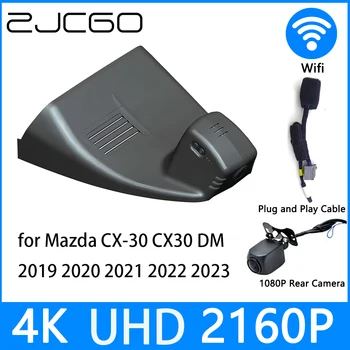 ZJCGO Dash Cam 4K UHD 2160P Автомобилен Видеорекордер DVR за Нощно Виждане за Mazda CX-30 CX30 DM 2019 2020 2021 2022 2023
