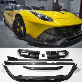 Авто бодикит в стила на F12 Dmc от въглеродни влакна, предна устна, заден дифузьор, странични прагове, заден сполер за Ferrari F12 2013