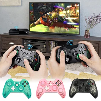 Безжичен геймпад 2 4G, компютърен контролер, игри и джойстик на 360 градуса, розов