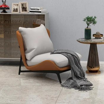 Диван Дизайнерски стол за спални, полулегнал стол, шезлонг за всекидневната, бели столове, дизайнерски мебели Мързел Nordic Modern Silla