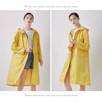 Дълъг дъждобран, дишащи непромокаеми дрехи за дъжд, модни поръсване облекло за къмпинг