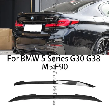 За BMW Серия 5 G30 G38 & M5 F90 CS Стил Заден Спойлер от Въглеродни влакна, Крило на Багажника 2016-2023, Тъп черен, Изкован във формата на сот
