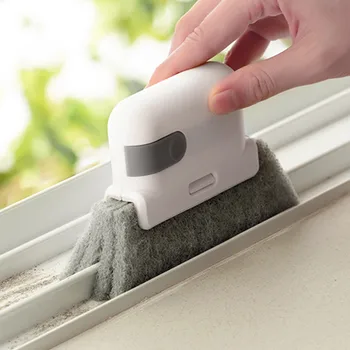 Креативен инструмент за почистване на прозорци канали 2-в-1, четка за почистване на прозорци канали, кърпа, четка за почистване на прозорци прорезей, четка за почистване на канали