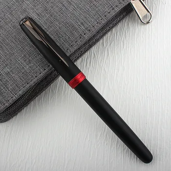 Луксозна метална писалка Jinhao черен цвят, титановая черна, с много фина текстура върха, отличен подарък писалка за писане