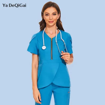 Медицински работни облекла, козметични блуза, больничная работно облекло, униформи на медицински сестри с къс ръкав, спа пилинг, блузи, аксесоари за грижа, ризи за лекари