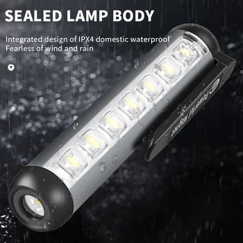 Мини led фенерче USB акумулаторна лампа работен светлина с клипс-магнит Фенер ярка туристическа палатка за риболов водоустойчива лампа факел