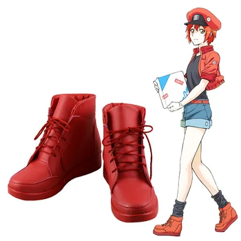Нови клетки в действие! Обувки за cosplay с эритроцитовыми эритроцитами, обувки в стила аниме, зашити на поръчка