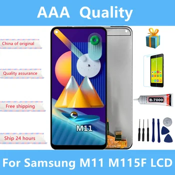 Оригинал за Samsung Galaxy M11 LCD Сензорен дисплей Дигитайзер Стъкло възли За Samsung M115 M115F M115G/DS LCD дисплей с рамка