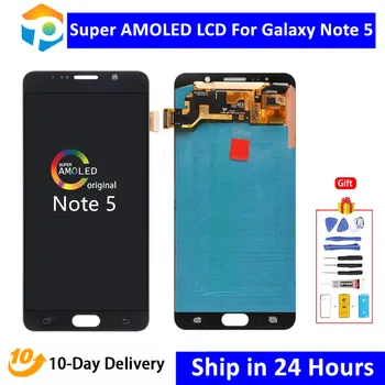 Оригинален Тест AAA Super AMOLED LCD дисплей за Samsung Galaxy Note 5 Note5 N920 N920A LCD дисплей с Сензорен екран Дигитайзер в Събирането на