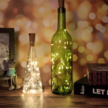 Открит Празничен Струнен Лампа 10шт Лампа За Бутилки Вино Сватбена Приказка Лампа Led Лампа От Медна Тел Осветление Коледно Парти Украса
