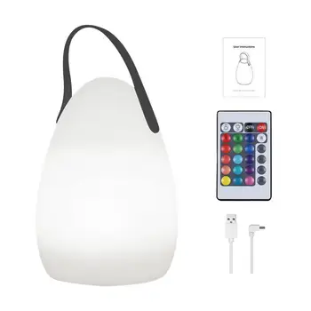 Преносима настолна USB лампа, акумулаторна светодиодна лампа, 6 нива на светлината, 16 цвята, променящия цвета, RGB, детска лампа, акумулаторна преносима нощна лампа