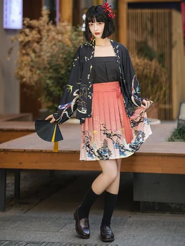 Пролетно-лятна нова тънка солнцезащитная риза в китайски стил, superior кратък женски костюм от три части Hanfu Song-made Hansu