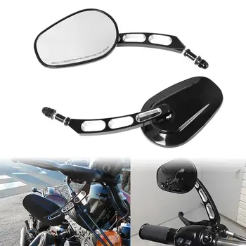 Резервни части мотоциклетни огледала Черни аксесоари за мотоциклети лост за обратно виждане хромирани мотоциклети странични огледала за Харлей