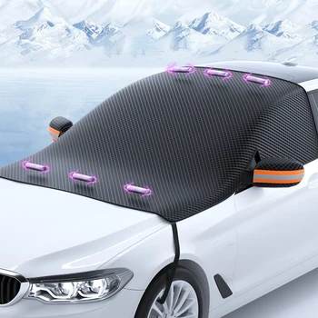 Снежната покривка на предното стъкло на автомобила, универсални непромокаеми сенника за екрана на преден стъкло на колата, защита от прах, защита от замръзване, защита от лед