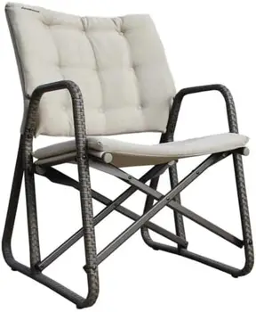 Стол, Преносими сгъваеми уличен стол с лумбална опора, чудесно за обзавеждане на вътрешен двор, тераси, къмпинг и тревата, единична