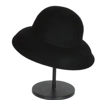 Търговия на едро с модни дамски вълнена фетровая шапка от 100% филц, женски реколта шапки с широка периферия