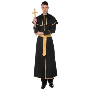 Хелоуин, костюмиран Кръстник на бащата на Исус Христос, Cosplay, Мисионерската облекло на свещениците Отец Мария с кръст