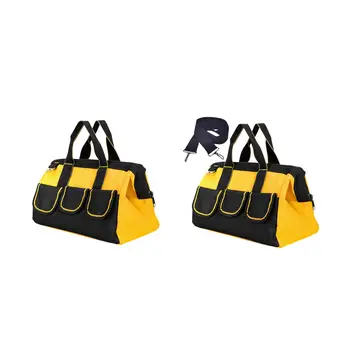 Чанта за инструменти с голям капацитет със странични джобове чанта-органайзер за тежки инструменти, чанти за инструменти за дърводелец, водопроводчик, електротехник