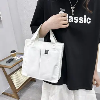 Чанта за пазаруване с голям капацитет, по-лека еко-чанта за студенти, дамски чанти през рамо, холщовая чанта, чанта за обяд