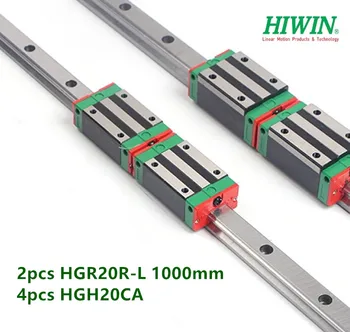 2 елемента 100% оригинална линейна екскурзовод на Hiwin HGR20 -L 1000 мм + 4шт тесен, носещи HGH20CA за детайли с CNC