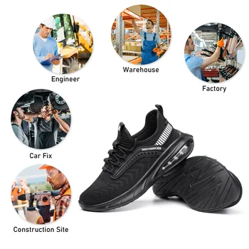 2022 Работа защитни обувки, мъжки ботильоны, мъжки работна обувки, летни дишащи, леки обувки, маслоустойчив маратонки, безплатна доставка