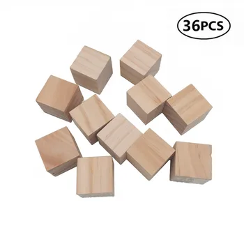 36шт 40 мм 1,57 цолови дървени кубчета Дървени квадратни блокове за фотоблоков, работи и работи с ръцете си