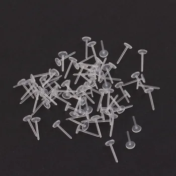500шт Невидими пластмасови обеци празни болтове Гайка родословни разпределителя част от Материал в очакване на производство на бижута със собствените си ръце Аксесоари за доставка