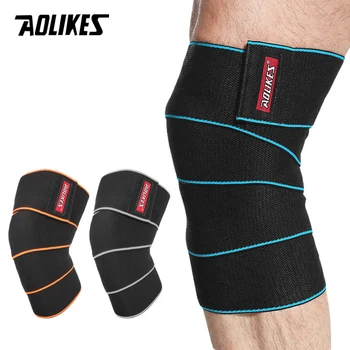 AOLIKES 1 бр. на еластична превръзка, компресия стягане в подкрепа на коляното, наколенници, тайна, симулатори за коремни преси, защита на ставите, поддръжка