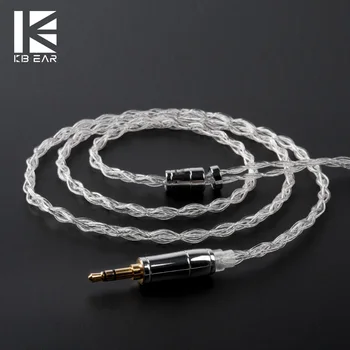 KBEAR Прозрачен, 4-жилен кабел за слушалки 4N от чисто сребро 3.5/2.5/4.4 мм MMCX/2PIN/QDC/TFZ ушите за KS1 KS2 KZ ZST ZS10 Pro