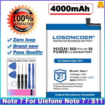 LOSONCOER Батерия с висок капацитет 4000 mah за Ulefone Note 7/S11 6,1 инча 19:9 Waterdrop Android 8,1 в наличност