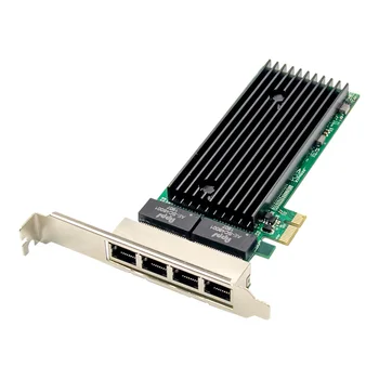 PCI-E 4 порта, RJ-45 сървър 1X PCIe x1 Intel 82576 чип 10/100/1000 Mbps lan Четырехпортовый Сървър Гигабитная мрежова карта Ethernet 1000