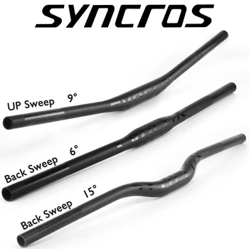 Syncros Матова Плоска/С възхода/9/20 градуса 680/700/720/740 мм Въглеродни Влакна Лост за Планински Велосипед Потребителски Аксесоари За Кормилото на Велосипеда