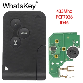 WhatsKey 3 Бутона за Дистанционно Смарт Ключ на Автомобила 433 Mhz ID46 PCF7926 Чип За Renault II, Grand Scenic, Megane 2 3 Карти Ключ